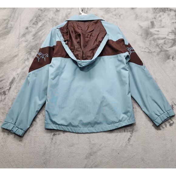 EOUS Jacket Womens S Blue Brown Equestrian Riding Horses Waterproof Full Zip - Picture 6 of 16